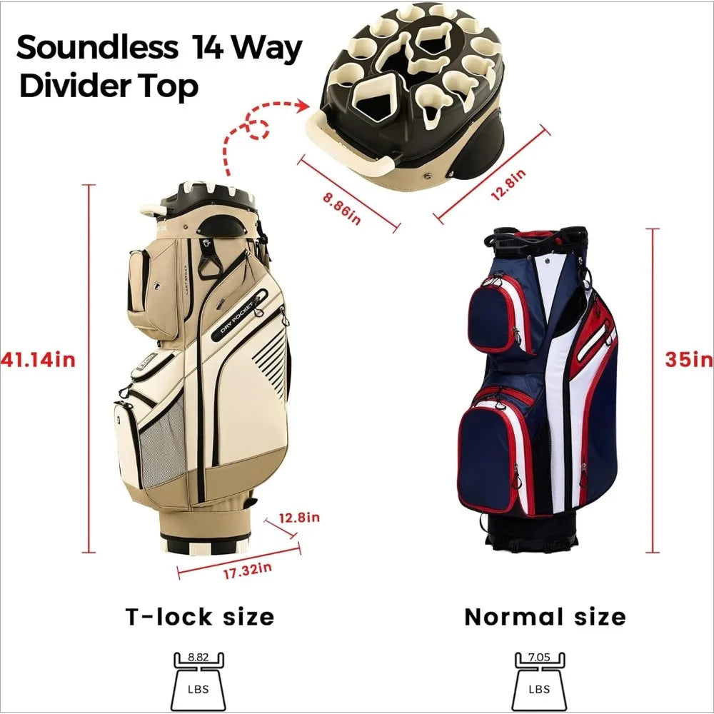JIAOYINGH TLock Golf Cart Bag 14 Way Organizer Premium