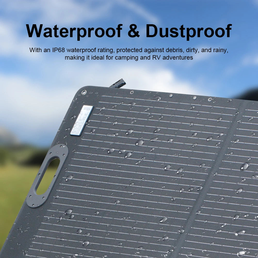 200W Flexible ETFE New Rigid Solar Panel Foldable 12V to 24V Monocrystalline For Camping IP68 Waterproof EU Warehouse Shipping