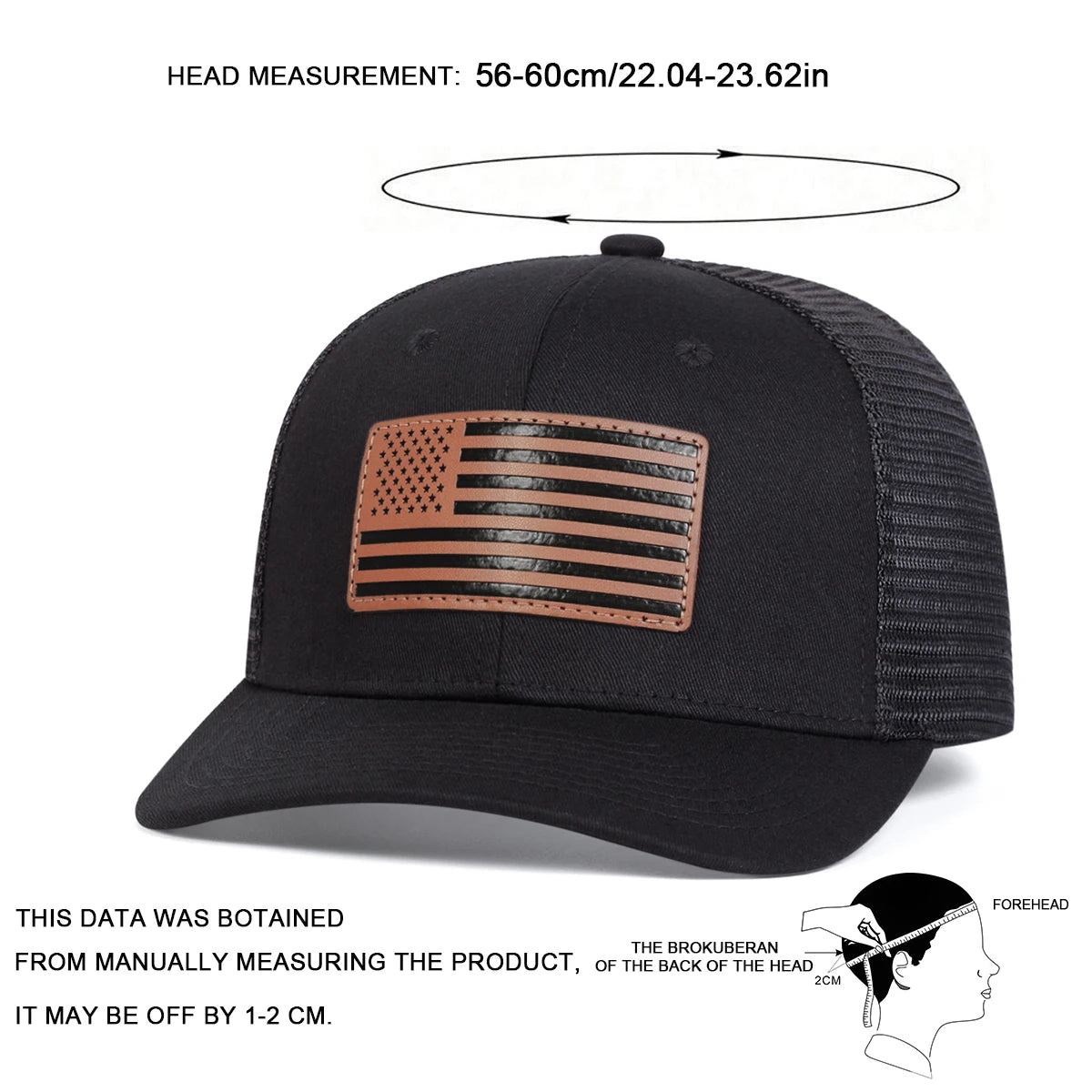 Zhejiang Unisex American Flag Leather Label Baseball Cap