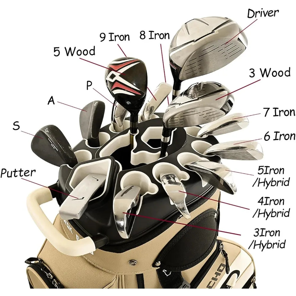 JIAOYINGH TLock Golf Cart Bag 14 Way Organizer Premium