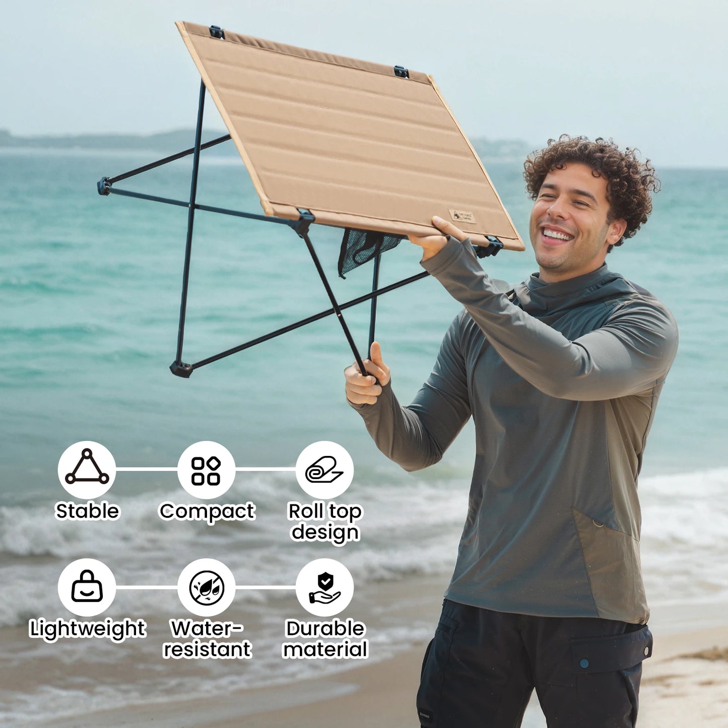 ONETIGRIS Folding Camping Table Aluminum Alloy Portable Desk