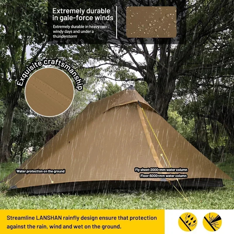 Ultralight 3 Season Backpacking Two Person Cabin Tent