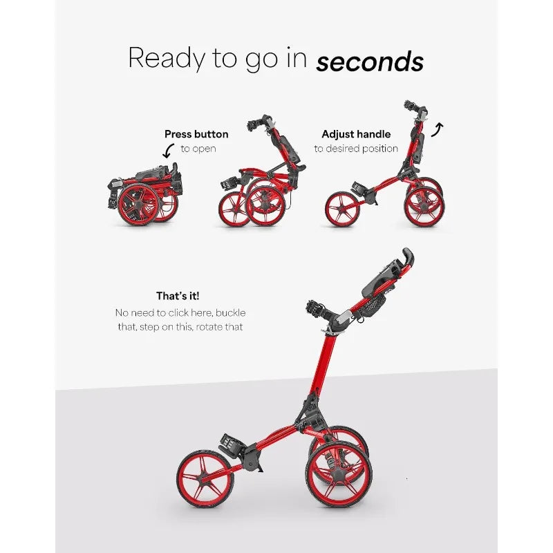 YTYIN Caddytek Caddylite Lightweight 3-Wheel Golf Push Cart