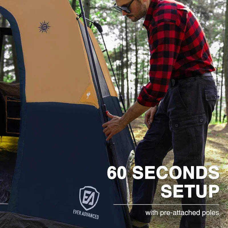 YTYIN Blackout Camping Tent Cabin Rainfly Easy Setup