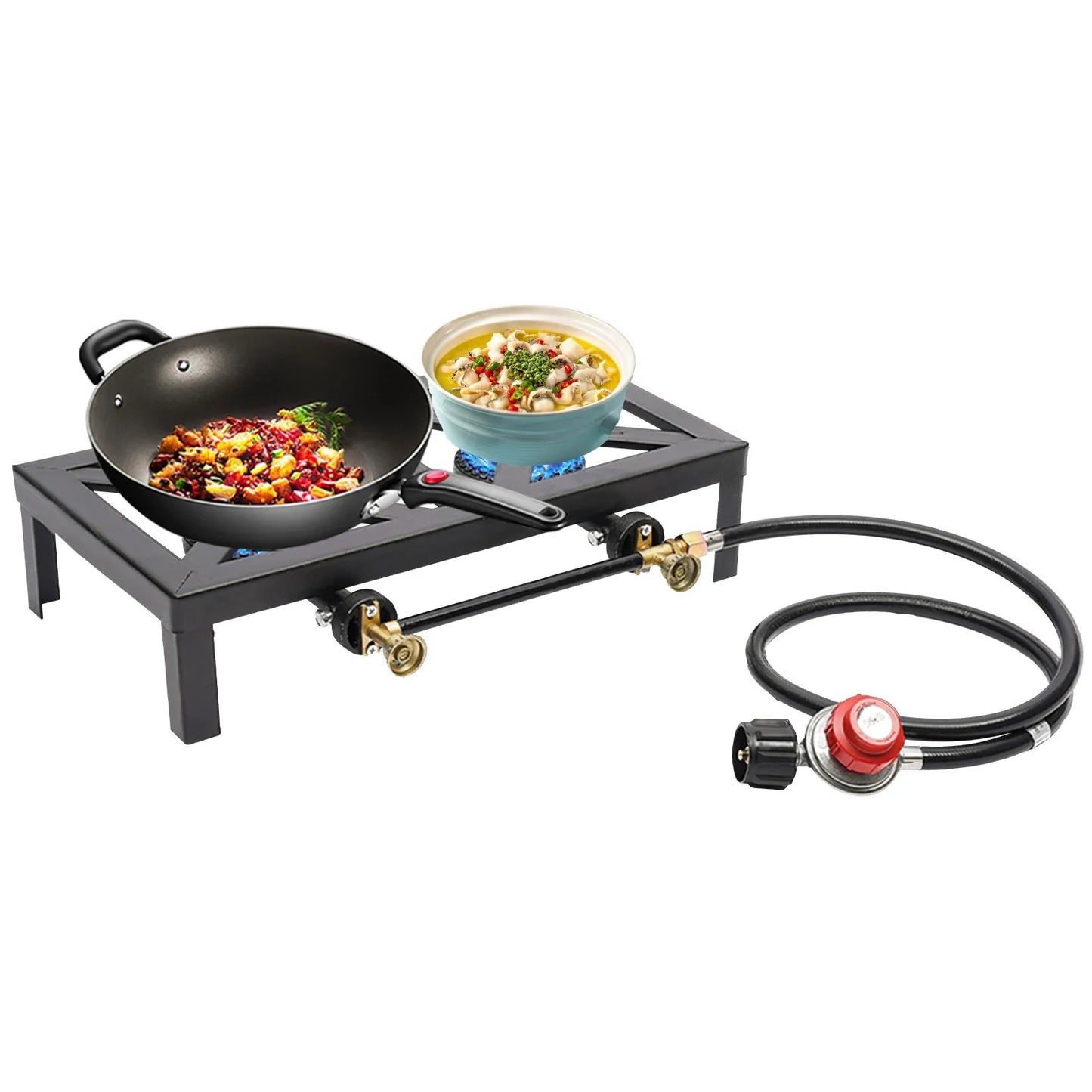 Noned 8000W Dual Burner Cast Iron Gas Camping Stove Outdoor
