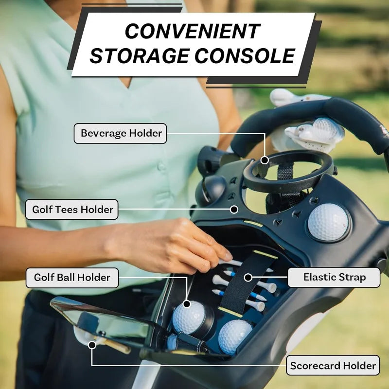YTYIN Lightweight Folding 3 Wheel Push Pull Golf Cart
