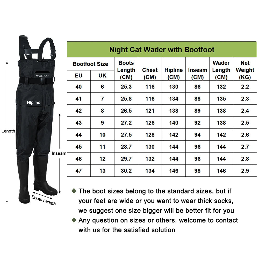 Breathable Waterproof Chest Nylon Fishing Waders Men