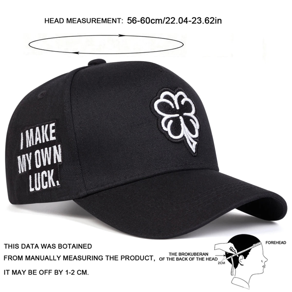 Four Leaf Clover Embroidered Baseball Cap Unisex Hat