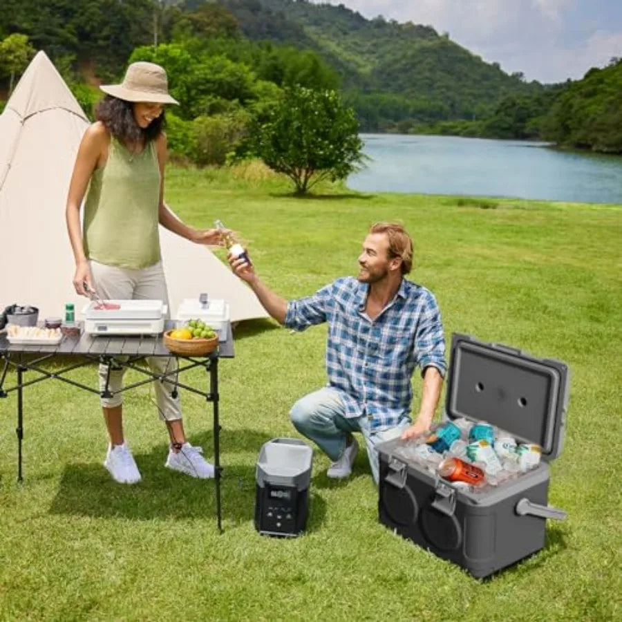 Camp Cooler With Bluetooth Speaker Outdoor Portable Ice Retention