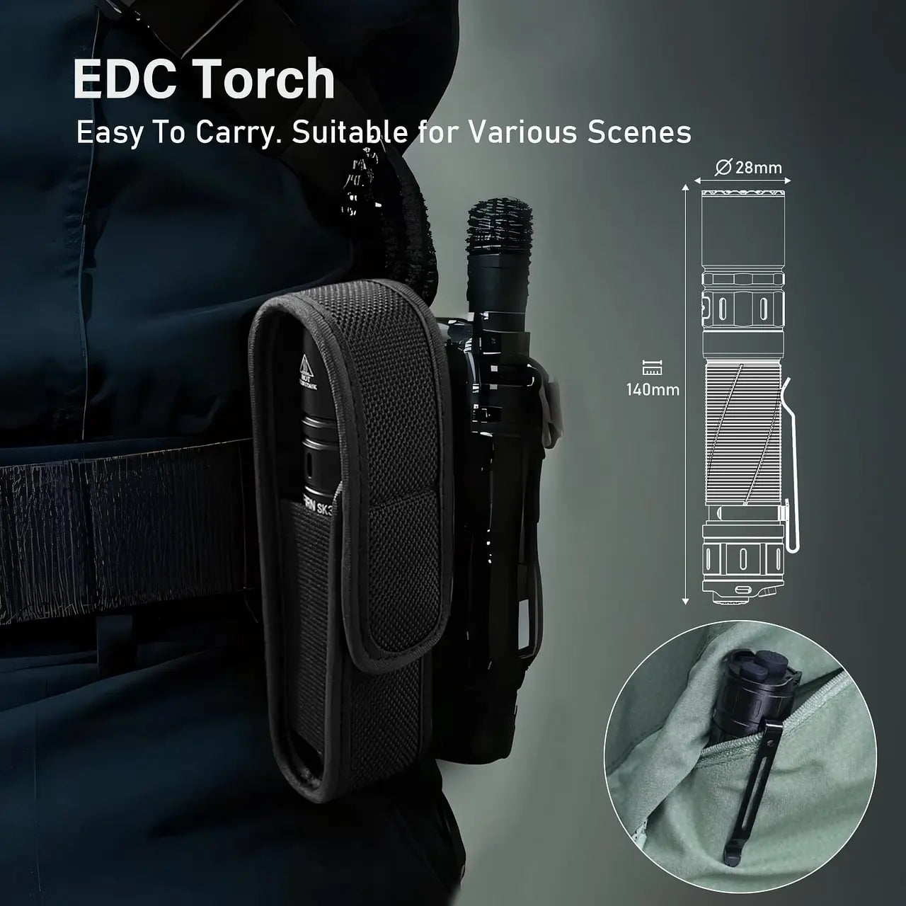 Sofirn SK30 3000LM Tactical LED Flashlight USB C Rechargeable