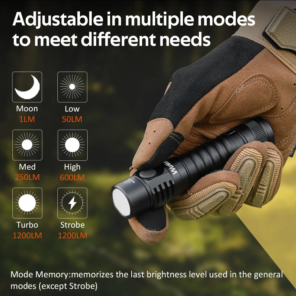 Wurkkos FC11C 519A USB C Rechargeable 1200lm EDC Flashlight