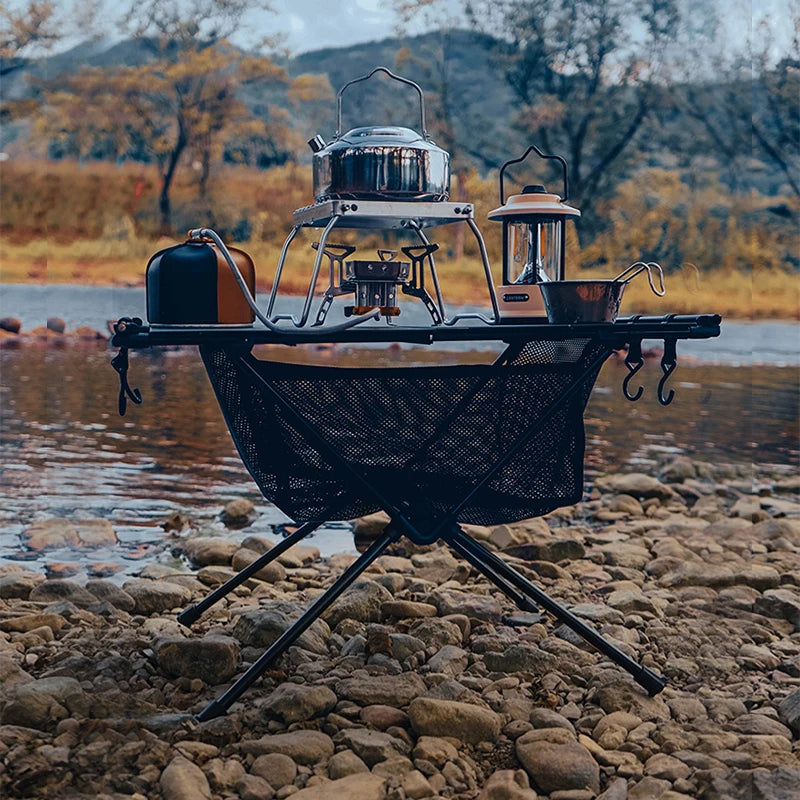 West Tune Folding Aluminum Camping Table Lightweight With Mesh Bag
