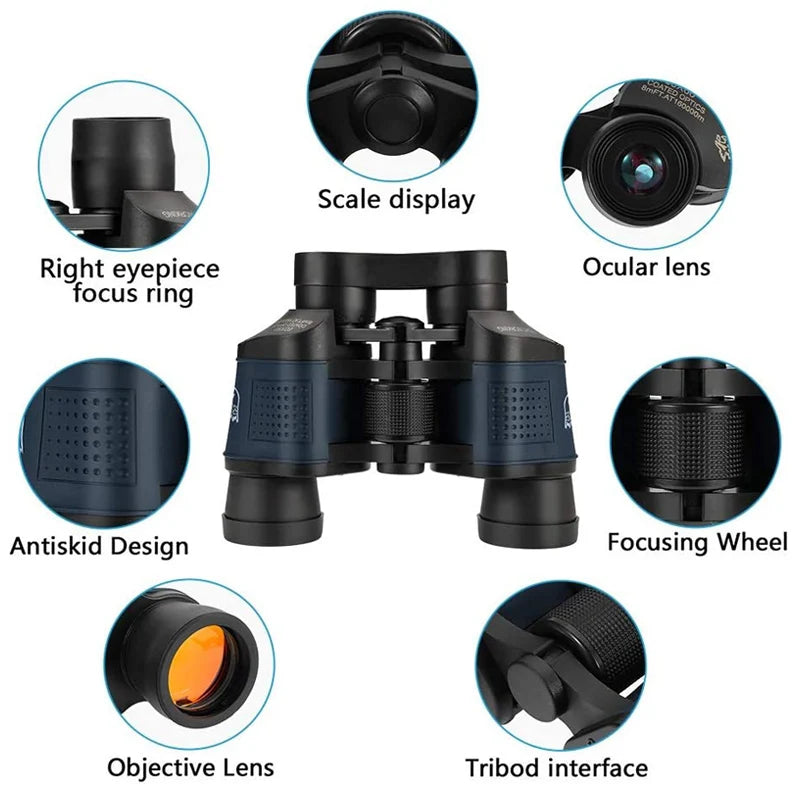Tensdarcam 60X60 HD Binoculars Outdoor Hunting Camping