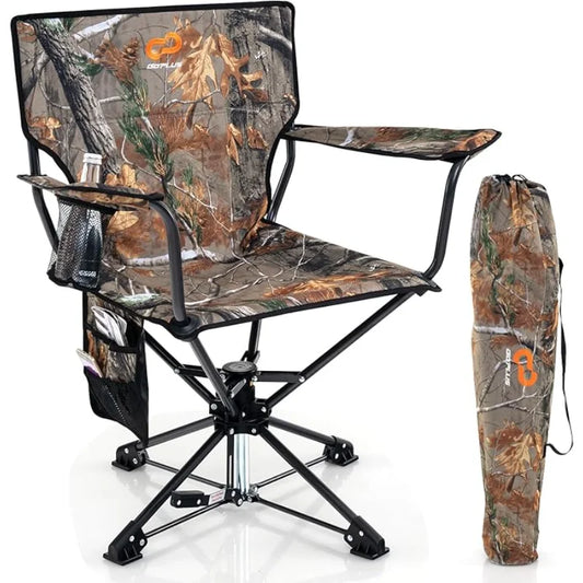 YTYIN Go Plus Swivel Camping Chair With Cup Holder Bag