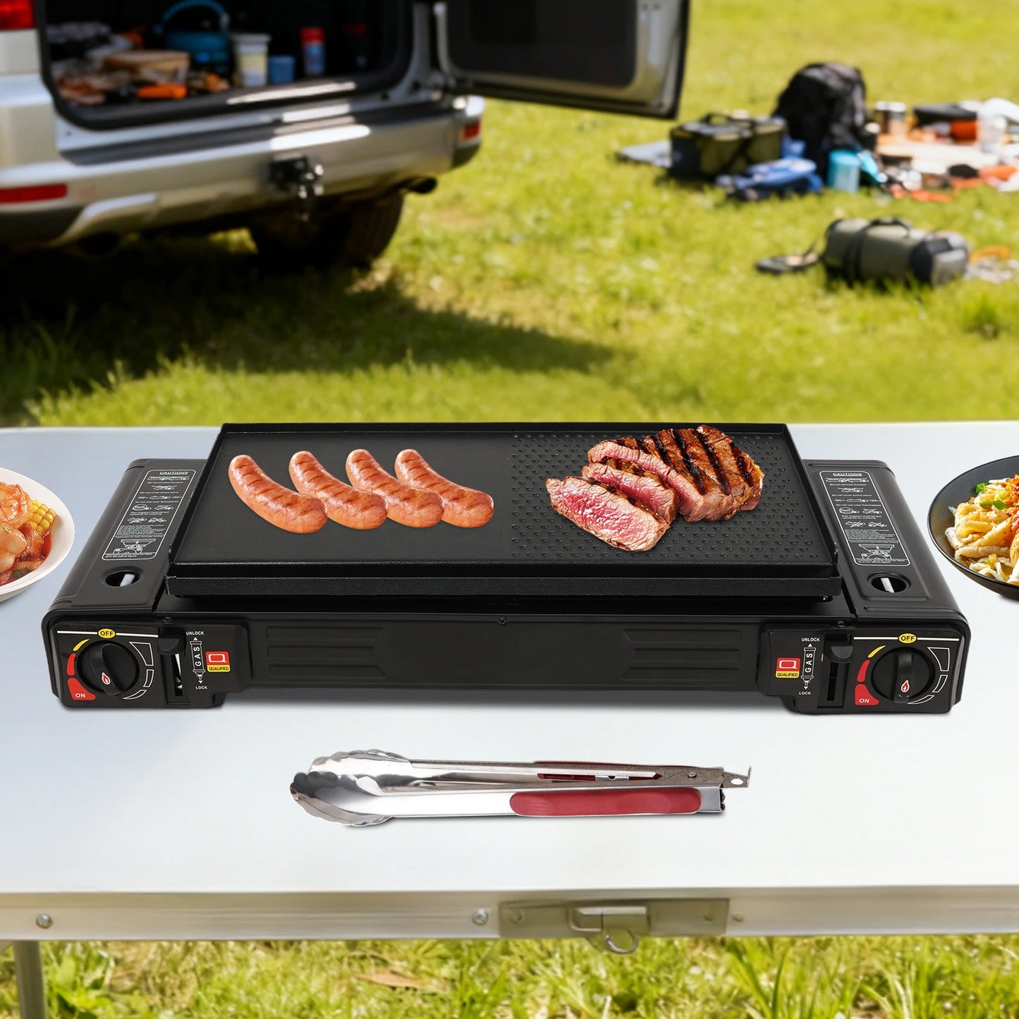 NONEDisposable 2 Burner Portable Camping Stove Baking Pan