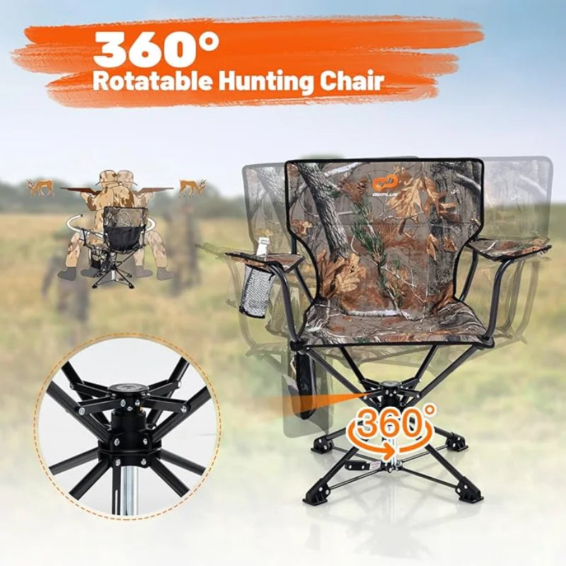 YTYIN Go Plus Swivel Camping Chair With Cup Holder Bag