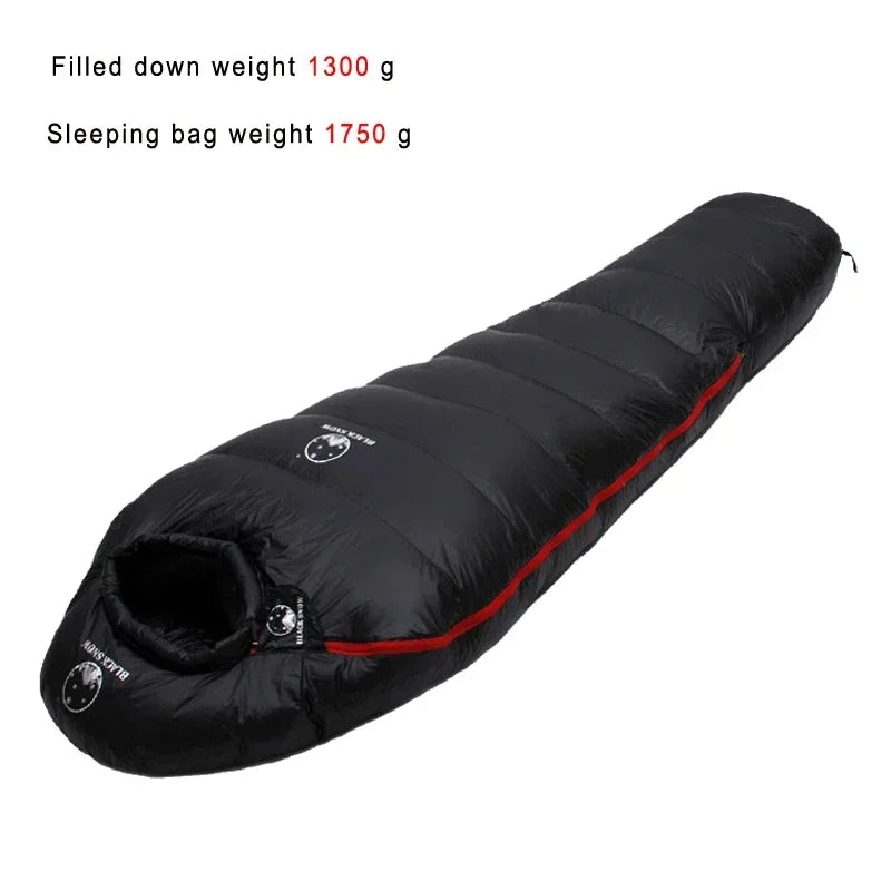 BlackSnow Goose Down Mummy Sleeping Bag For Winter Camping