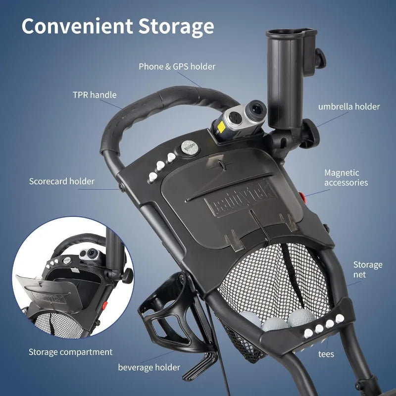 CaddyTek Explorer V8 SuperLite Four Wheel Golf Push Cart
