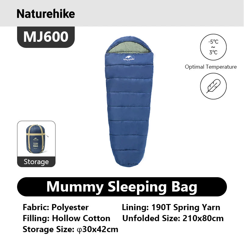 Naturehike Mummy Sleeping Bag MJ300 MJ600 Ultra Warm For Adults