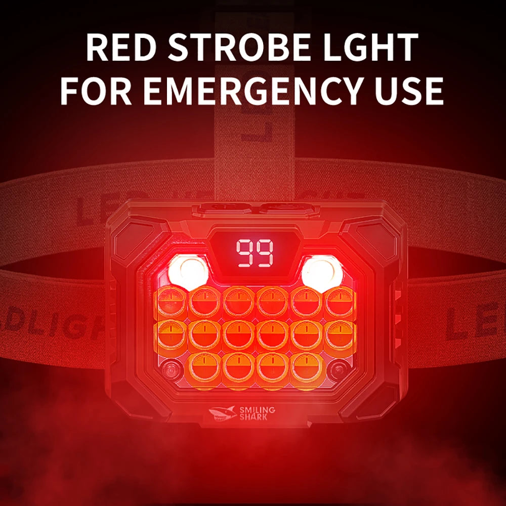 Smiling Shark TD-0206 Rechargeable Headlamp With USB Cable