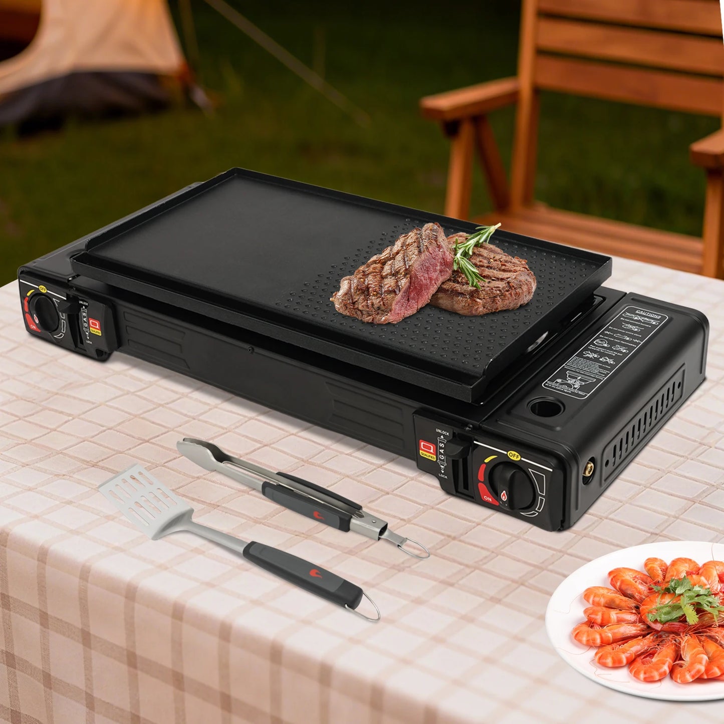 NONEDisposable 2 Burner Portable Camping Stove Baking Pan