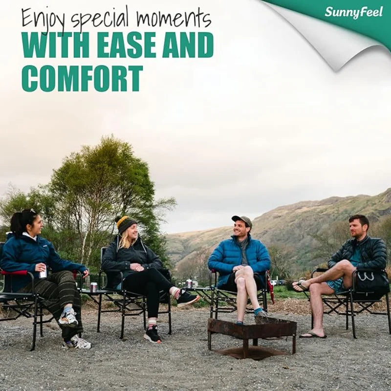 Sunnyfeel Heavy Duty Camping Chair With Side Table Outdoor