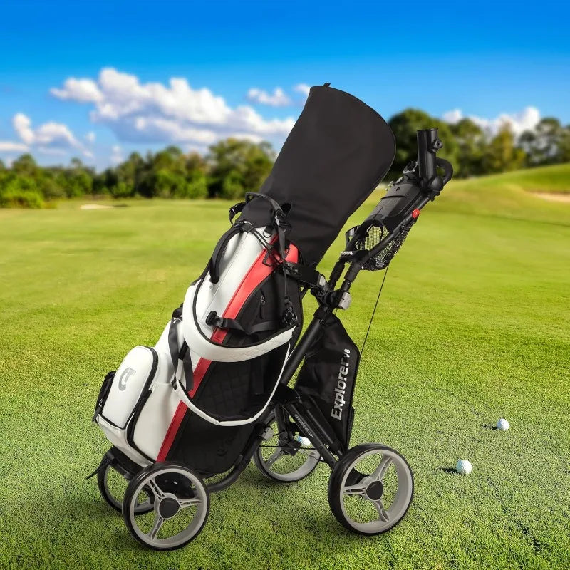 CaddyTek Explorer V8 SuperLite Four Wheel Golf Push Cart
