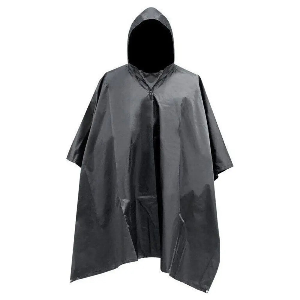Tactical Rain Poncho Shelter Waterproof Ripstop For Camping