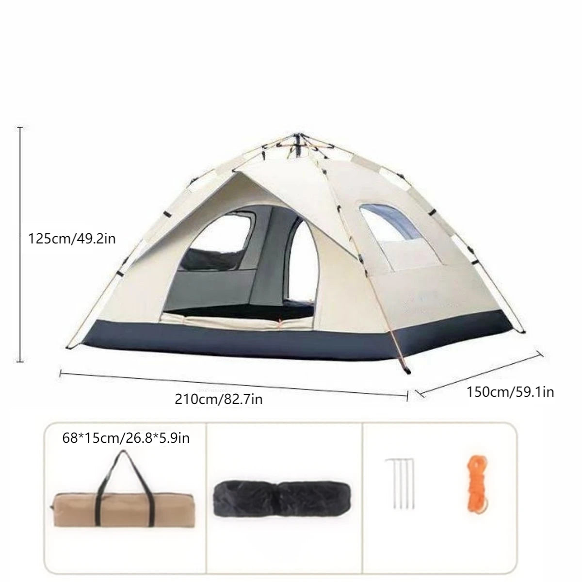 JD Performance Gear Automatic Camping Family Tent Outdoor