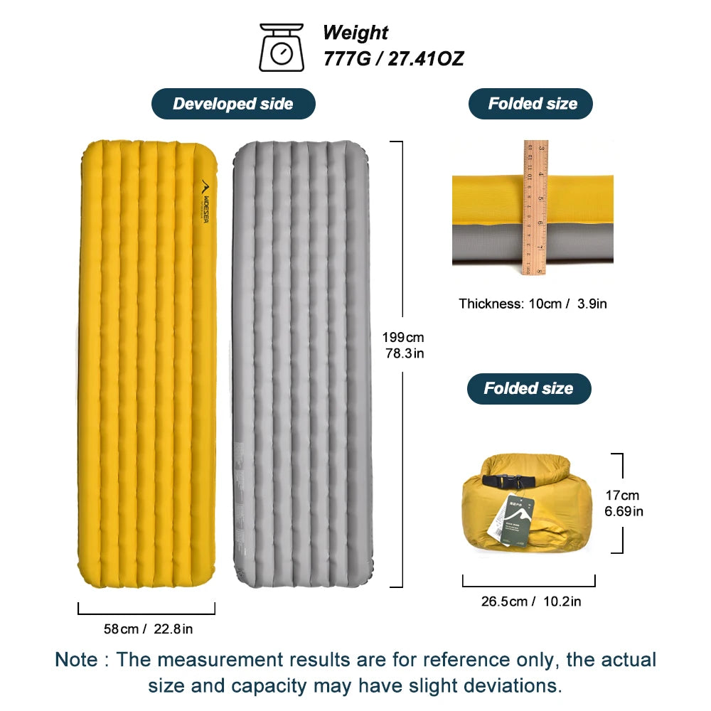 Widesea SelfInflating UltraLight Camping Pad For Outdoor Travel