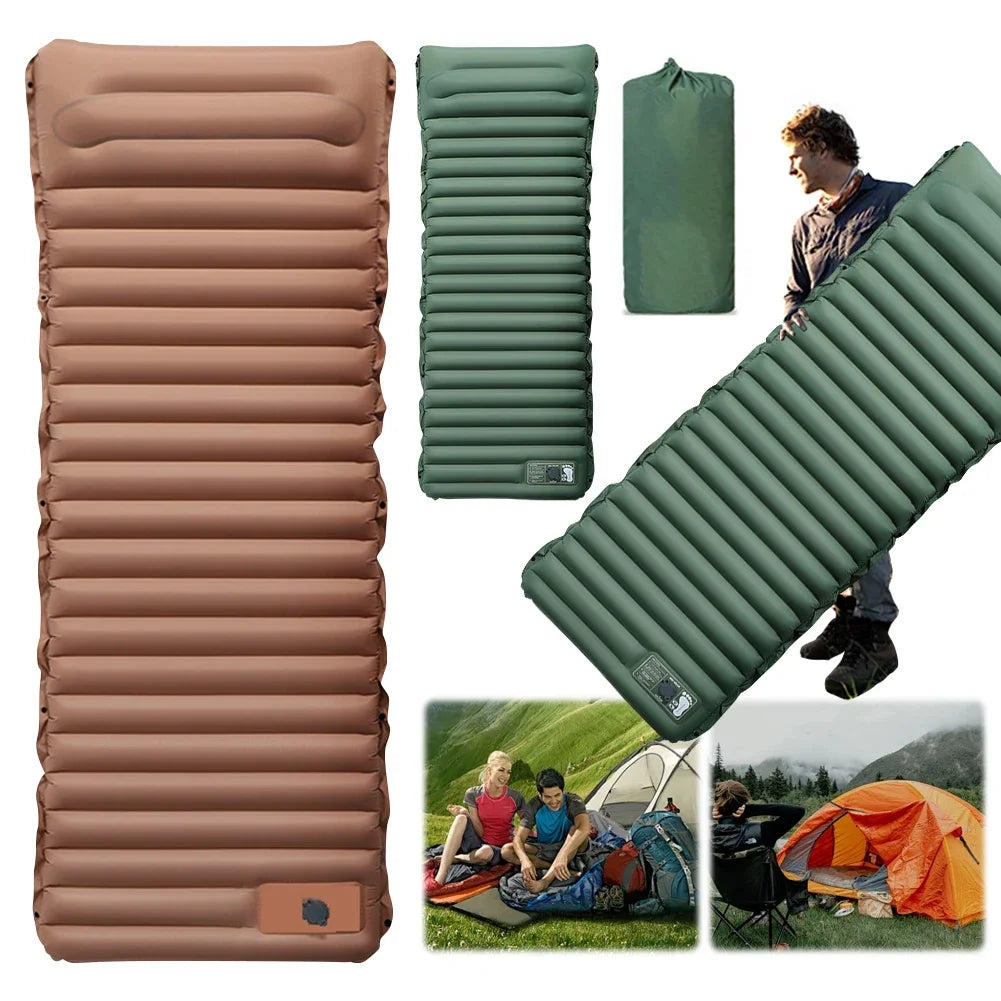 AZURAOKEYCN Ultralight Camping Mat With Pump Pillow Outdoors