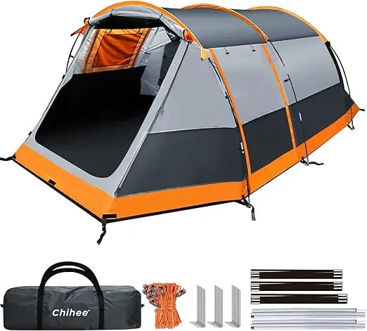 Camping Tunnel Tent 4 Person Family Weatherproof Shelter