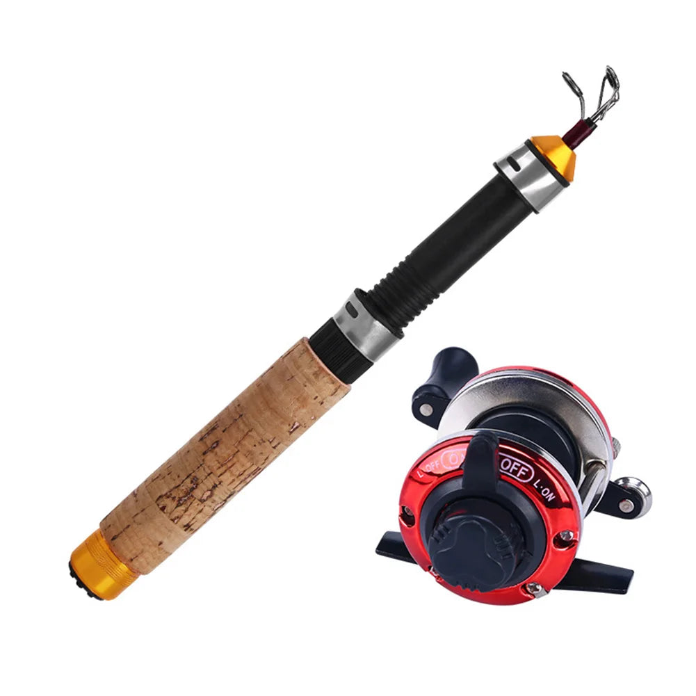 Carbon Fiber Ice Fishing Rod And Reel Set Telescoping Kit
