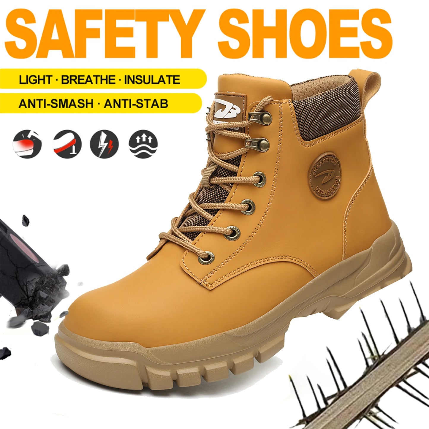 JD Performance Gear High Top PU Safety Shoes Anti Puncture