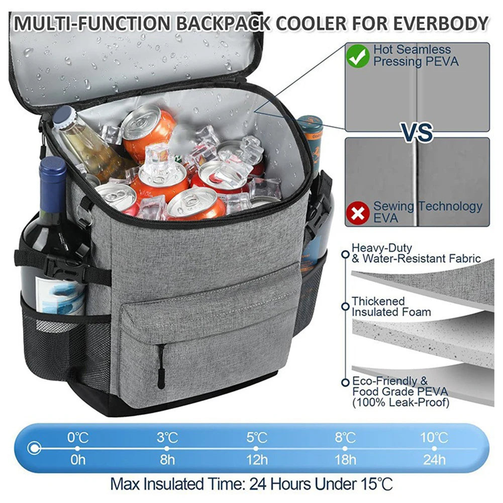 Shunmaii Insulated Cooler Backpack for Camping and Hiking