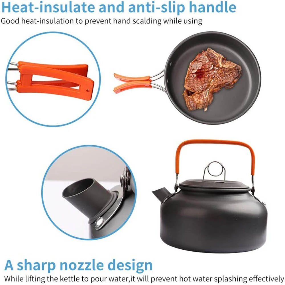 LISM Camping Cookware Set Nonstick Travel Outdoor Picnic