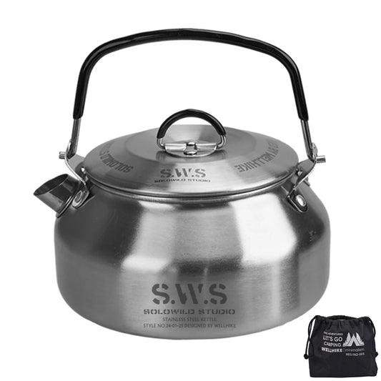 Outdoor Camping Stainless Steel Kettle With Smooth Grip