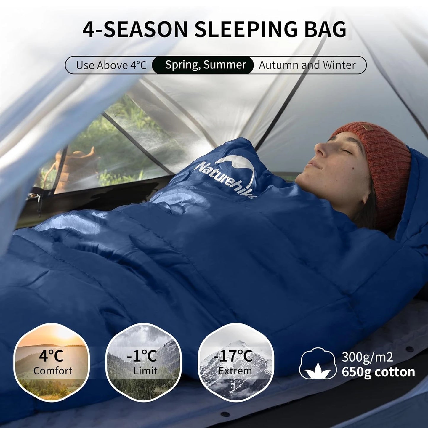 Naturehike Mummy Sleeping Bag MJ300 MJ600 Ultra Warm For Adults