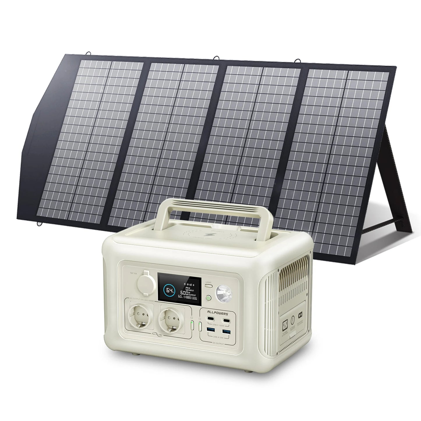 ALLPOWERS R600 Portable Power Station with Portable SolarPanel (option) Pure Sine Wave 299Wh Outdoor Solar Generator Camping UPS