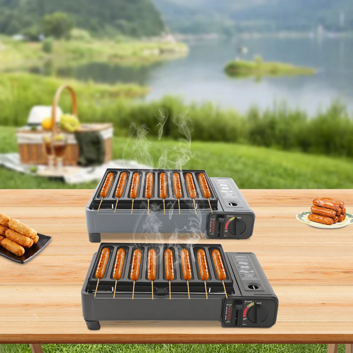 JD Performance Gear Gas Grill Stove With Sausage Plate