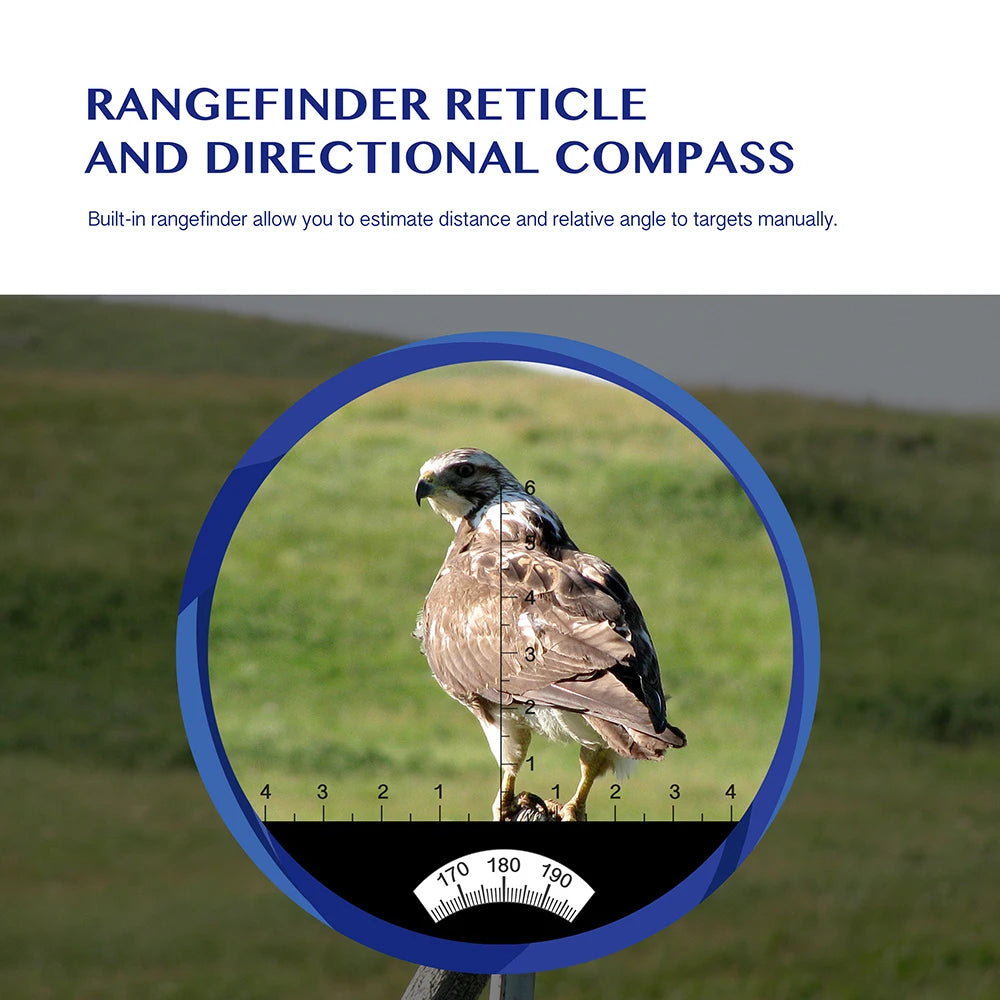 AOMEKIE Marine Binoculars Rangefinder Compass BAK4 Prism