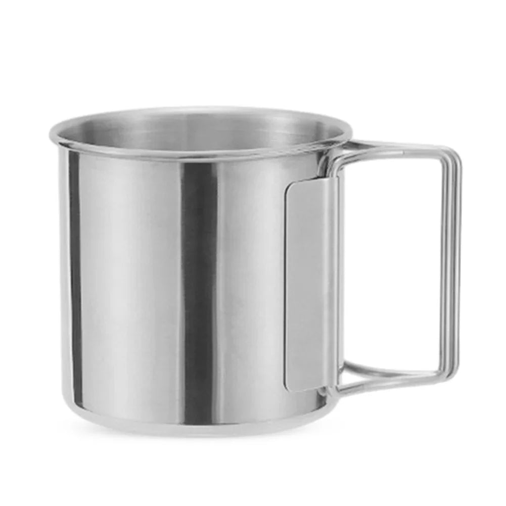 AZURAOKEY Stainless Steel Camping Mug Foldable Travel Cup