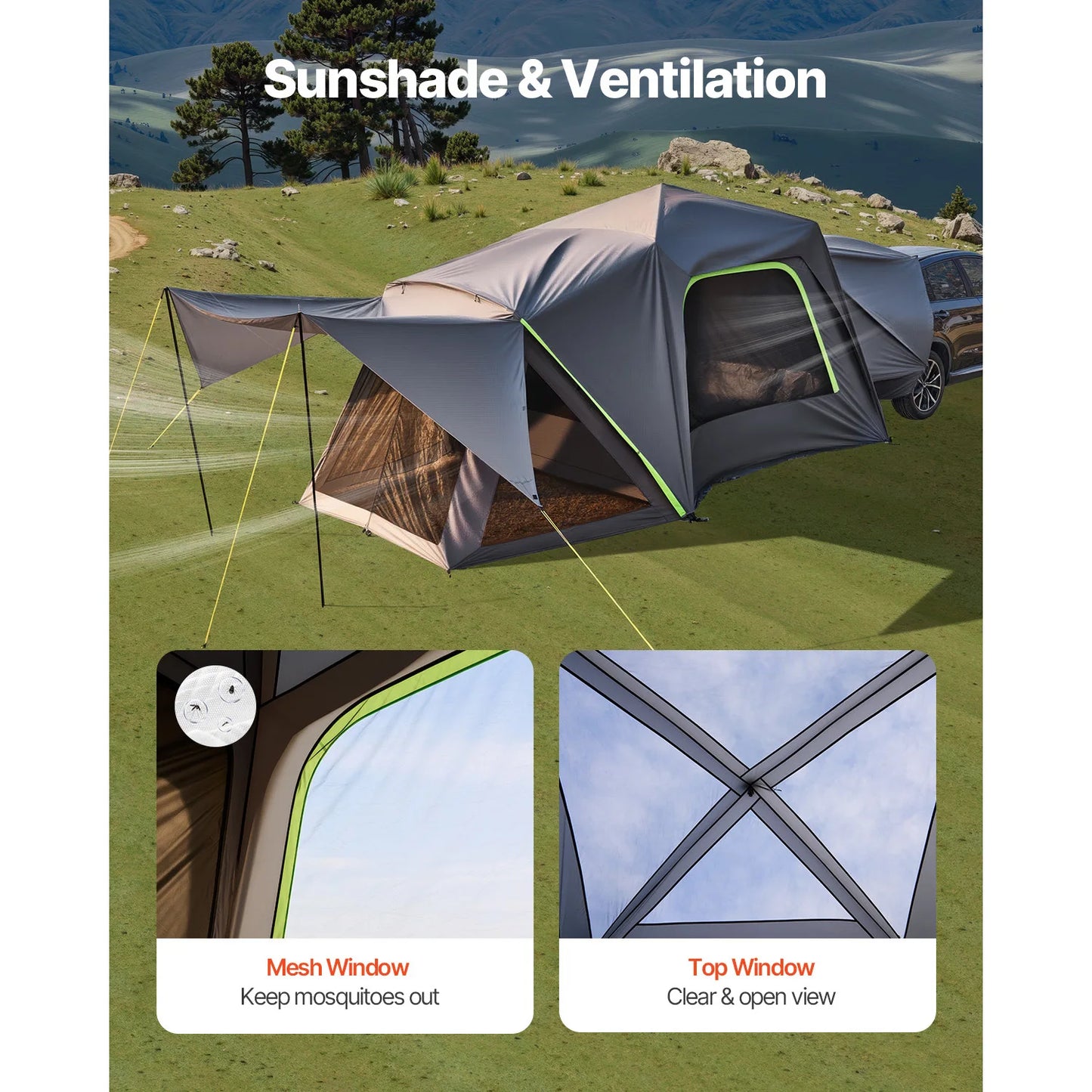 SucceBuy SUV Tent For Camping Waterproof With Shade Awning