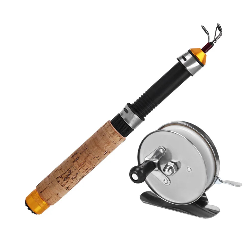 Carbon Fiber Ice Fishing Rod And Reel Set Telescoping Kit