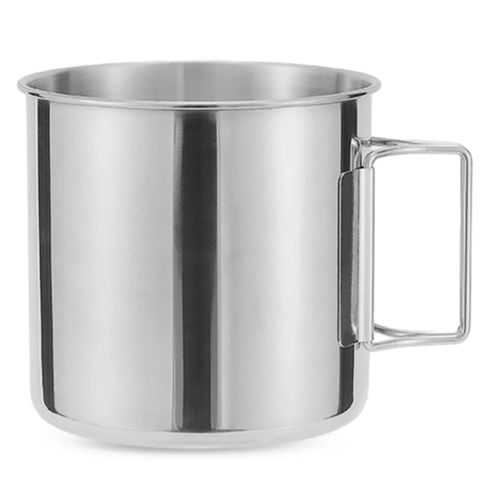 AZURAOKEY Stainless Steel Camping Mug Foldable Travel Cup