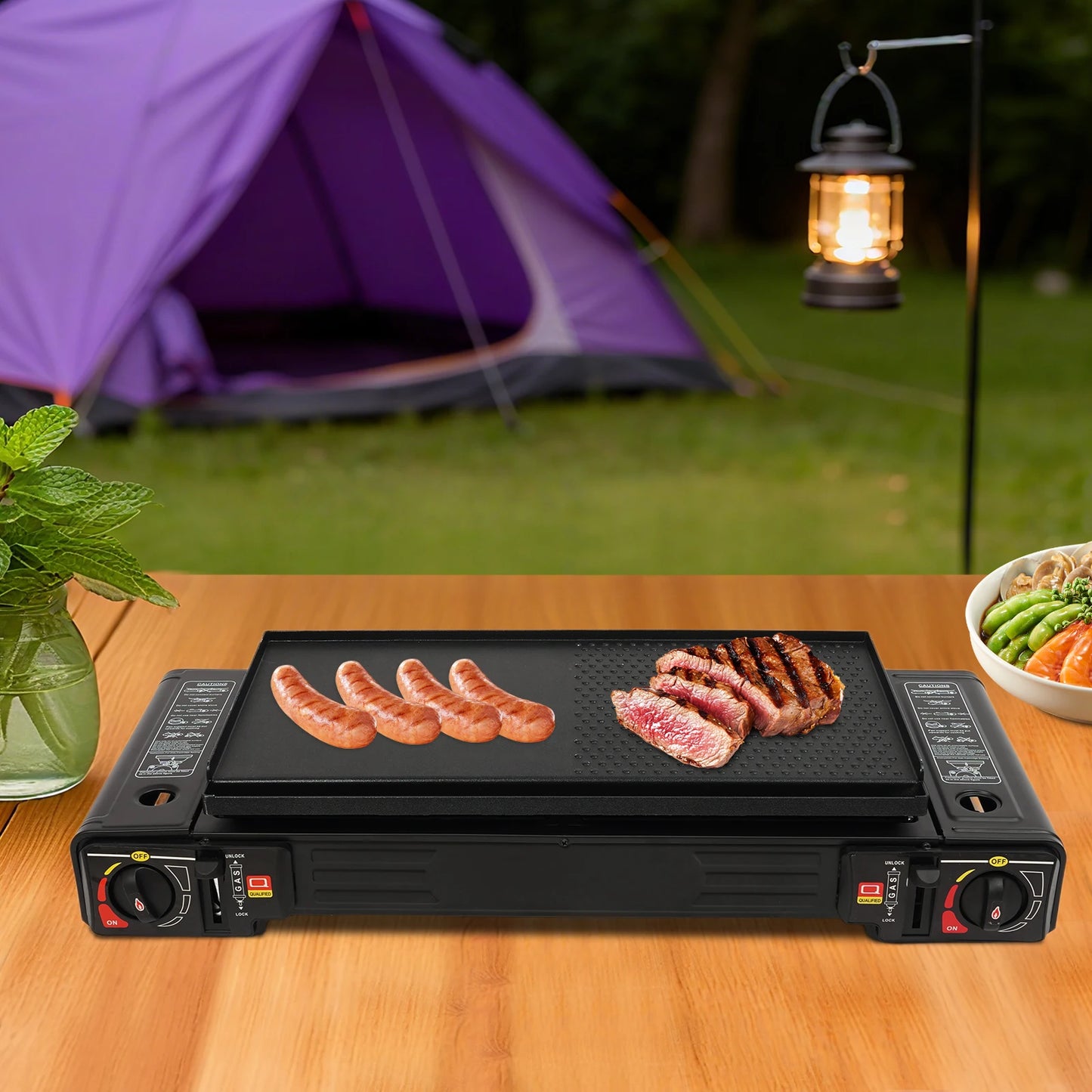 NONEDisposable 2 Burner Portable Camping Stove Baking Pan