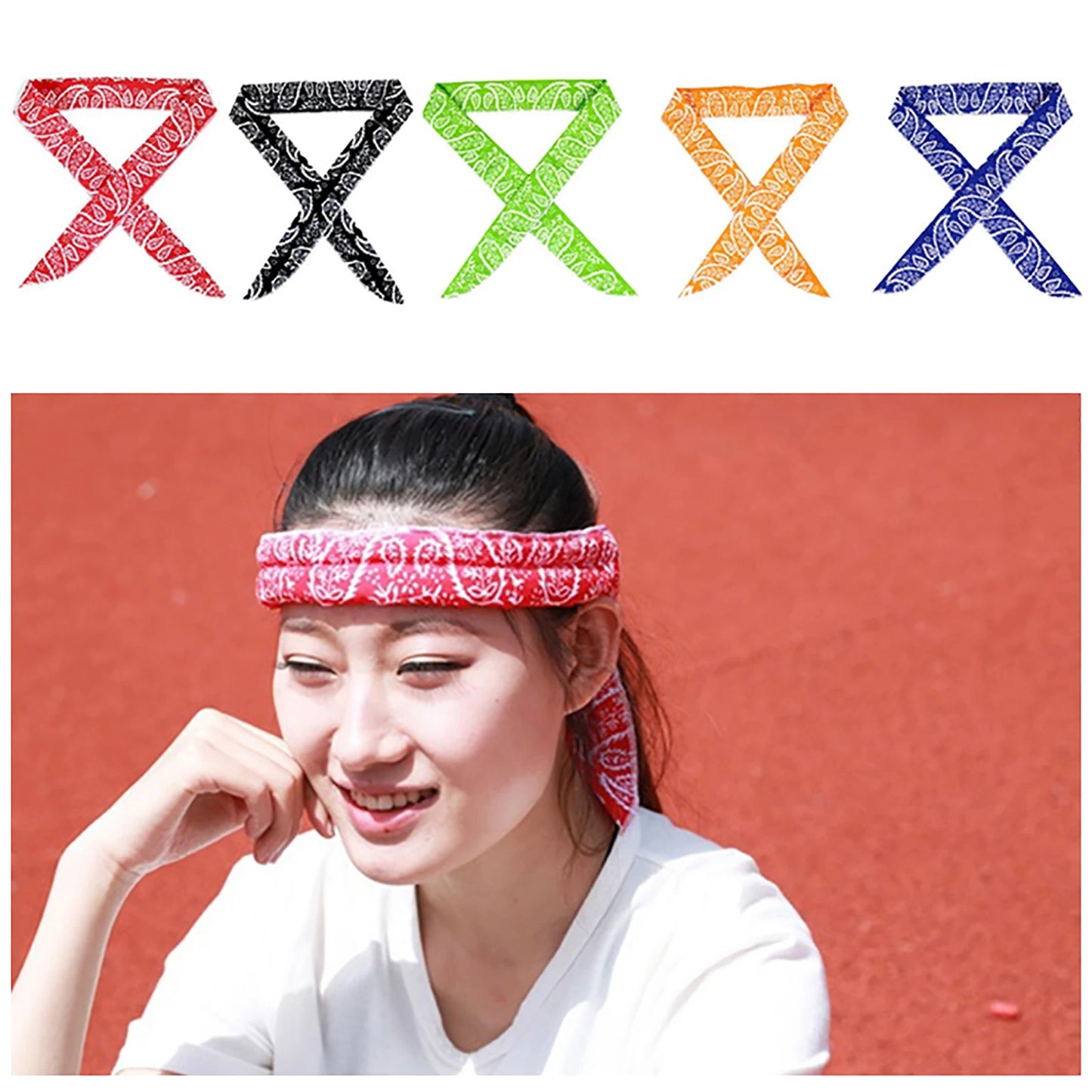 APWIKOGER Cooling Bandana Scarf 5 Pack Instant Ice Neck Wrap