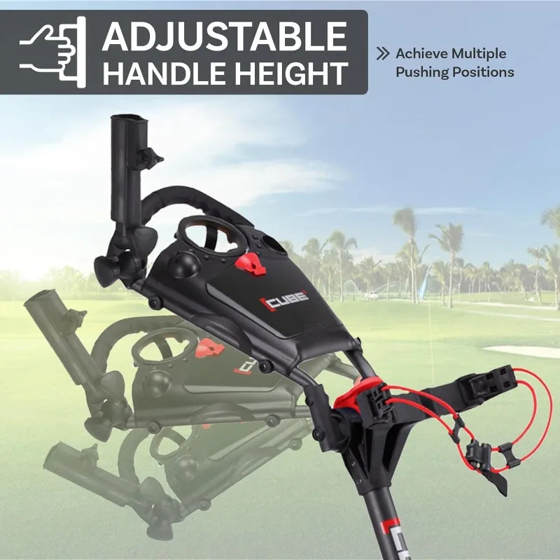 YTYIN Lightweight Folding 3 Wheel Push Pull Golf Cart
