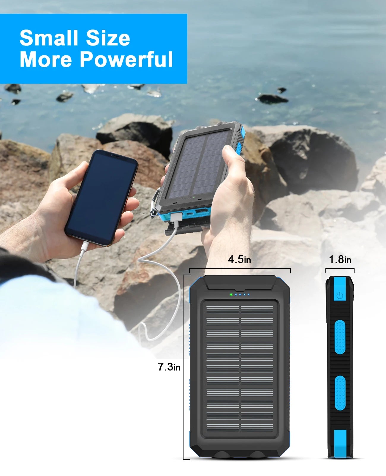 JD Performance Gear Waterproof Solar Power Bank 38800mAh