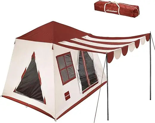 Canvas Camping Tent Water Resistant Easy Setup Vestibule